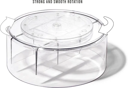 Miniatura 4 de BINO Organizador redondo de plástico con 5 compartimentos, transparente Contenedor giratorio dividido para plato giratorio Organizador giratorio