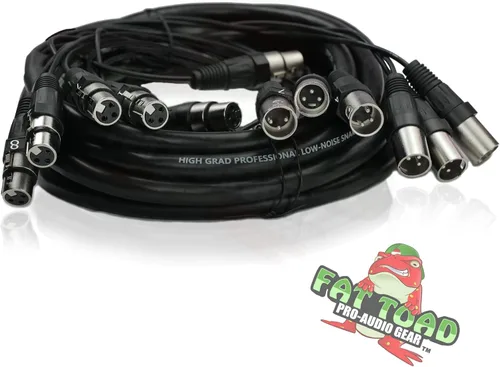 Miniatura 2 de Fat Toad Cable de serpiente XLR de 8 canales de 20 pies (ShieldedPRO X Series) – Cables de cable de conexión de audio con conectores hembra a macho