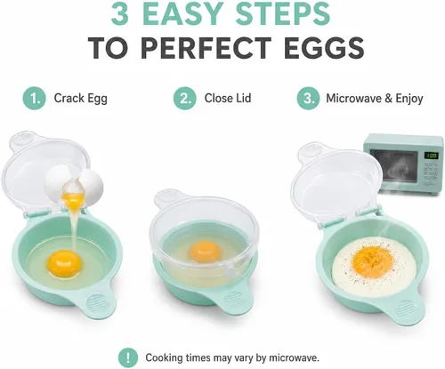 Miniatura 5 de Cocedor de huevos para microondas para sándwiches y tortillas, escalfador de huevos en microondas sin BPA, máquina para hacer huevos fritos, máquina