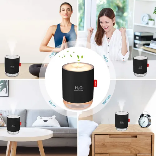 Miniatura 7 de Mini humidificador portátil de niebla fría, humidificador de escritorio personal USB de 16.9 fl oz para dormitorio de bebé, viajes, oficina, hogar