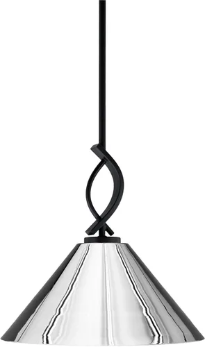 Miniatura 113 de Toltec Lighting Cavella Stem Colgado Mini colgante, acabado grafito, vidrio de muselina blanca de 4 pulgadas