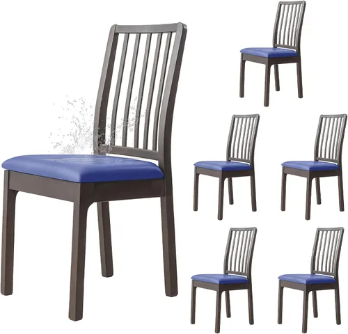 Miniatura 26 de Dimatic Juego de 2 fundas de asiento para silla, de piel sintética, impermeables, fundas elásticas para sillas de comedor, fundas protectoras