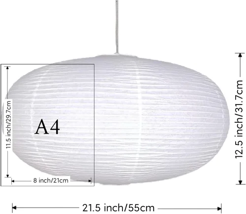 Miniatura 7 de Lámpara colgante oblata blanca grande 21.9 in (21,85 pulgadas) Chinses linterna decoración del hogar pantalla de techo de papel