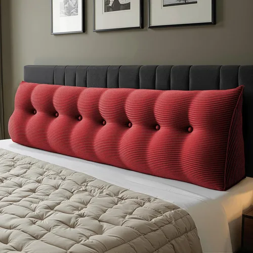 Miniatura 23 de WOWMAX - Almohada triangular para lectura; almohada grande para cabecera y respaldo; almohada en forma de cuña para soporte y posicionamiento