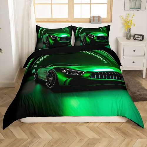 Miniatura 23 de Erosebridal - Juego de ropa de cama con diseño de parque nacional, funda de edredón de montañas humeantes, funda de edredón verde bruma y árbol