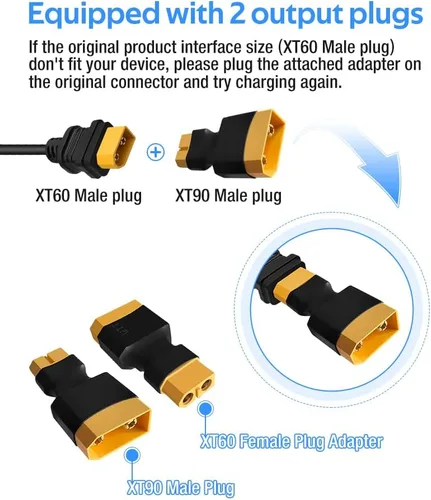 Miniatura 3 de Cargador súper rápido de 54.6V 3A / 5A para batería de litio de 48V, 7 tipos de enchufes para elegir, no necesita adaptador, más seguro. Compatible