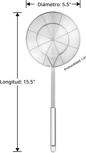 Miniatura 2 de Hiware Colador de araña de acero inoxidable sólido para cocinar y freír, utensilios de cocina, colador de alambre, cuchara para pasta, 5.4 pulgadas