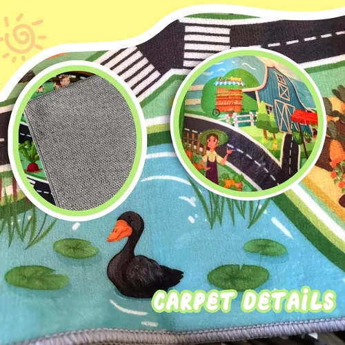 Miniatura 2 de Alfombras de juego de autos y caminos para sala de juegos, alfombras rectangulares lavables y antideslizantes para dormitorio de niñas y dormitorio