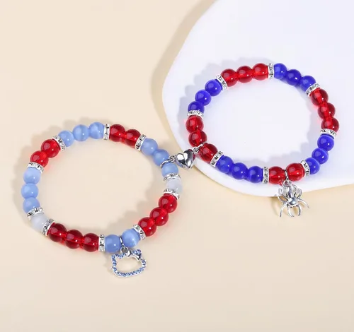Miniatura 4 de Miss Pink Pulseras de la amistad de araña, pulseras a juego para parejas, mejores amigos, pulsera de gatito araña a juego, Halloween, Navidad