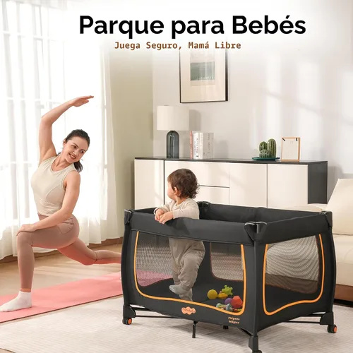 Miniatura 5 de Pamo Babe Paquete de bebé 6 en 1 y juego con moisés – Cuna de viaje de configuración de un solo paso, pequeño corralito portátil para bebés, cuna