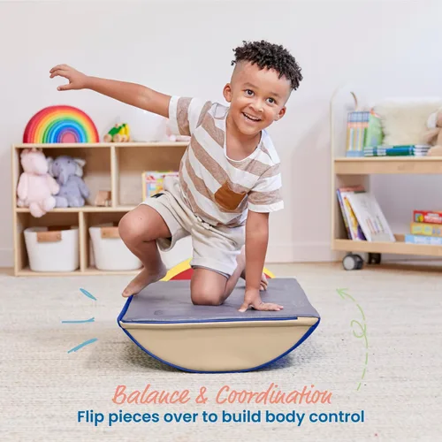 Miniatura 4 de ECR4Kids SoftZone - Constructores de equilibrio de troncos coloridos, juego para principiantes, surtido, 3 piezas