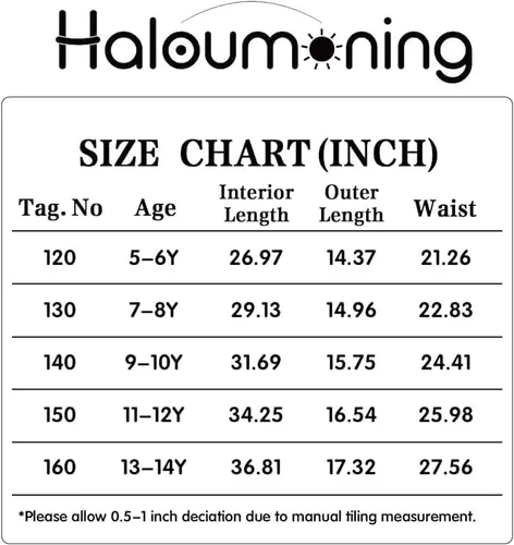 Miniatura 7 de Haloumoning Leggings deportivos para niños con pantalones cortos 2 en 1 para correr, entrenamiento, pantalones deportivos de 5 a 14 años