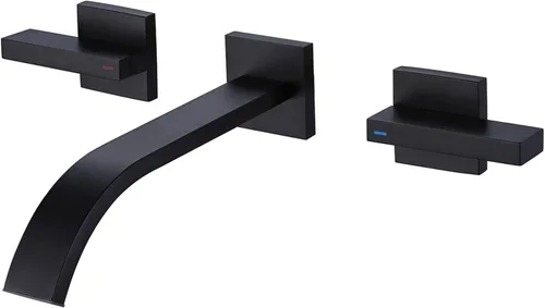 Miniatura 9 de RBROHANT RB0997 - Grifo de baño de latón cepillado para montaje en pared, 2 asas, montaje en pared, válvula empotrada incluida, RB0997 Oro cepillado