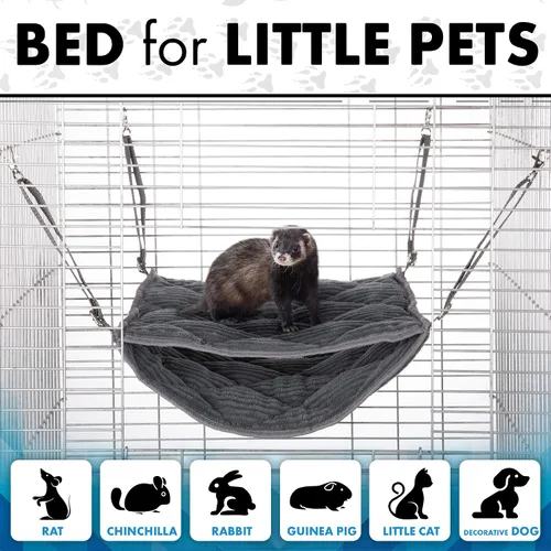 Miniatura 5 de Hamaca de hurón para jaula – Clips de felpa doble para colgar literas – perfecta para 2 o más mascotas pequeñas
