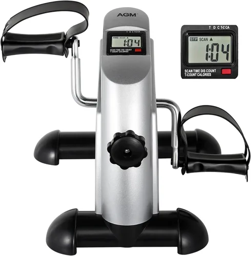 Miniatura 10 de Mini Exercise Bike, AGM Under Desk Bike Pedal Exerciser Foot Cycle Arm & Leg Pedal Exerciser with LCD Screen Displays Negro