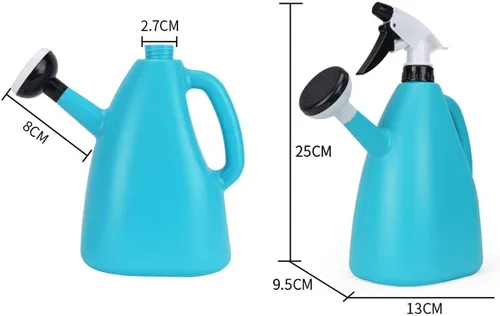 Miniatura 4 de Regadera y rociador de doble uso Herramienta de jardín Botella rociadora de riego 1 L (azul)