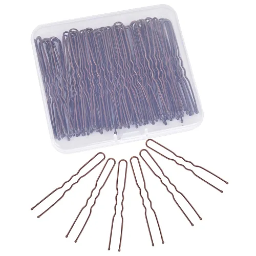 Miniatura 7 de IKOCO Horquillas para el cabello en forma de U de 2.4 pulgadas para mujer, pasadores de moño con caja de almacenamiento, color marrón