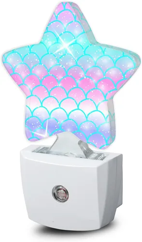 Miniatura 14 de Luces nocturnas con notas de arco iris, lámpara de pared enchufable, sensor inteligente del atardecer al amanecer para decoración del hogar