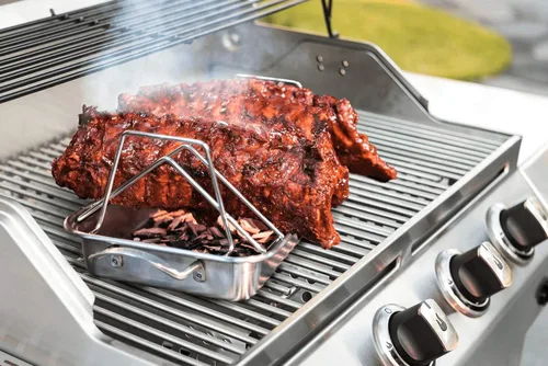 Miniatura 9 de Estante para asar pavo en forma de V, estante de costillas de acero inoxidable para ahumar y asar a la parrilla, estante de pavo de doble