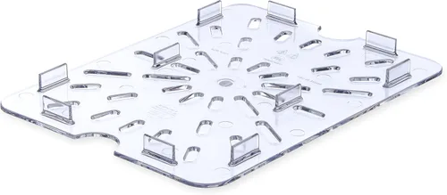 Miniatura 8 de Carlisle FoodService Products - Estante de drenaje de plástico para bandeja de comida de tamaño 1/3, transparente (paquete de 6)