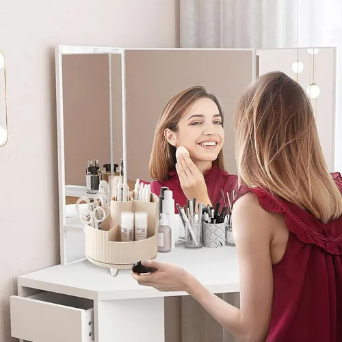 Miniatura 4 de Soporte para brochas de maquillaje, organizador de maquillaje giratorio de 360°, organizador de brochas de maquillaje, brochas de maquillaje