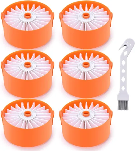 Filtro de repuesto para aspiradora inalámbrica Black Decker BSV2020G BSV2020P BSVF1 Powerserie, paquete de 6 filtros HEPA BSV2020 con cepillo de