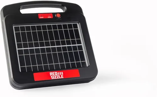 Cargador solar eléctrico para valla para energía diurna y nocturna | Red Sizzle 12S | 1.85 Joule | Energizador solar para mantener fuera a los