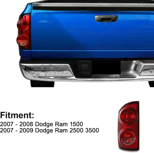 Miniatura 5 de Luz Trasera Izquierda Compatible con 2007 2008 Dodge Ram 1500/07 08 09 Ram 2500 3500 Luz de Freno Trasera rojo ((Red - L)