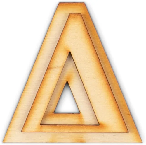 Paquete de 2 letras griegas oficiales de madera para manualidades, Delta - Fuente clásica de 2 pulgadas, letras griegas de madera de doble capa -