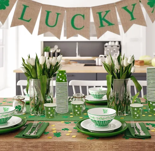 Miniatura 5 de Gift Boutique Paquete de 100 vasos de papel de trébol del día de San Patricio de 2 onzas, mini tazas de trébol verde para fiestas, postres