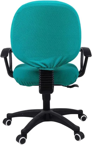 Miniatura 3 de Smiry Fundas elásticas de jacquard para silla de oficina, extraíbles y lavables, fundas universales para silla giratoria de escritorio, funda Verde