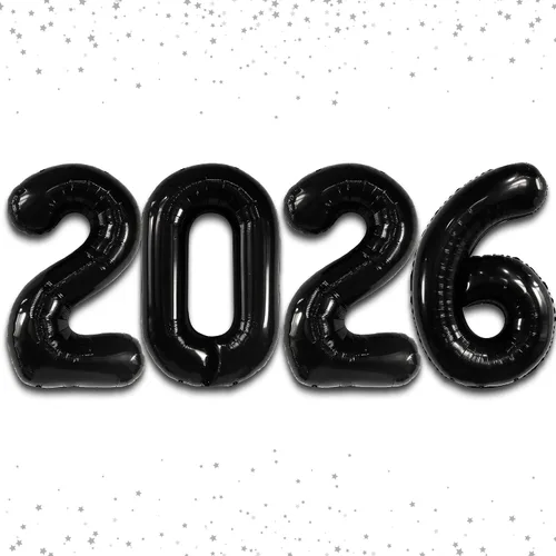 Miniatura 10 de Katchon, Globos gigantes negros grandes 2026 – 42 pulgadas Globos de graduación 2026 con globos de estrella negra para decoraciones de graduación
