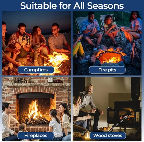 Miniatura 4 de Póquer de fuego para hoguera, póquer de chimenea de 32 pulgadas, póquer largo resistente para chimenea, camping, estufa de leña, uso en exteriores e