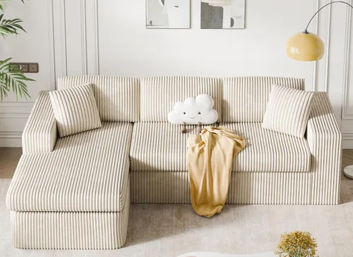 Miniatura 7 de Sofá modular modular de 105 pulgadas para sala de estar, sofá modular en forma de L con asiento profundo, sofá de espuma de nube con diván de gran