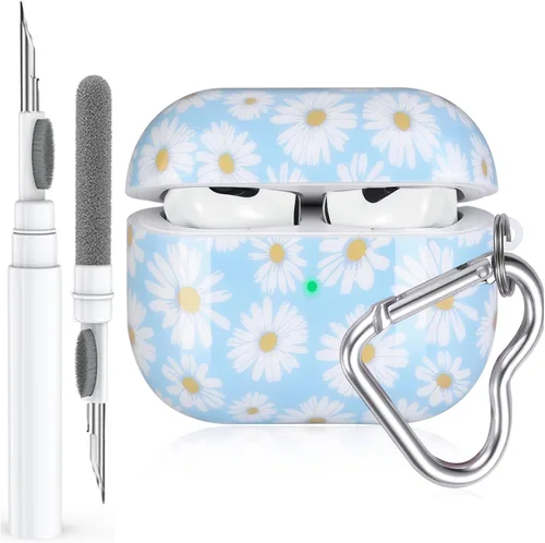 Miniatura 16 de Linda funda transparente para AirPods de 3ª generación, color verde, diseño de lazo femenino, TPU suave, a prueba de golpes, Kawaii Airpods