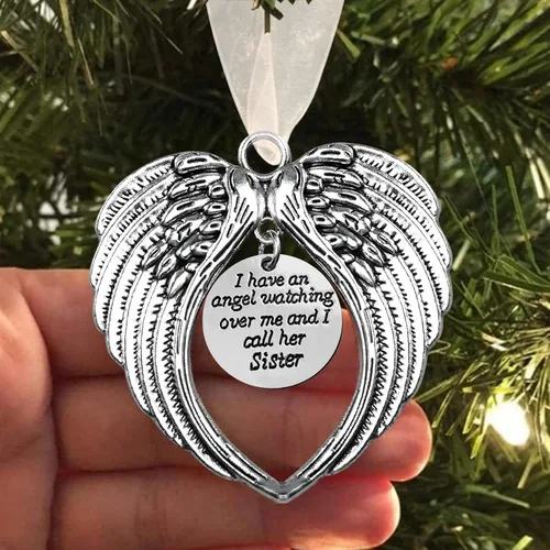 Miniatura 20 de Adorno conmemorativo de Navidad, Una parte de mi corazón está en el cielo, colgante para árbol de Navidad, regalos conmemorativos por pérdida