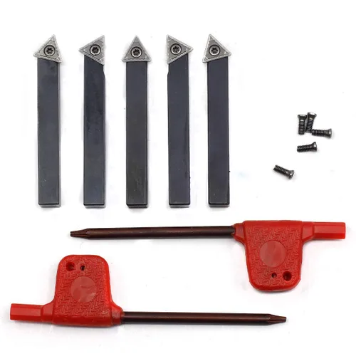 Miniatura 7 de OSCARBIDE 1/4 "Mini torno de carburo indexable portaherramientas de torneado, herramientas de torno de metal con insertos de carburo