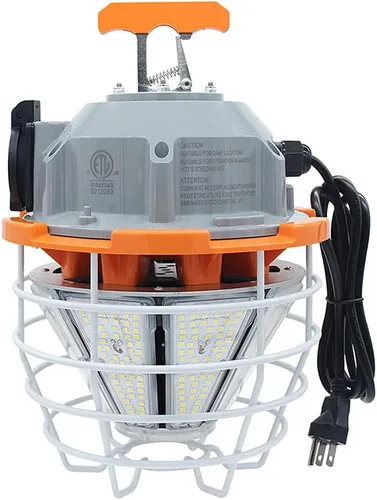 Miniatura 8 de Luz de trabajo temporal LED 250W 37500LM 5000K Luz diurna blanca alta Bahía LED luz de construcción con gancho portátil enlazable duradero LED