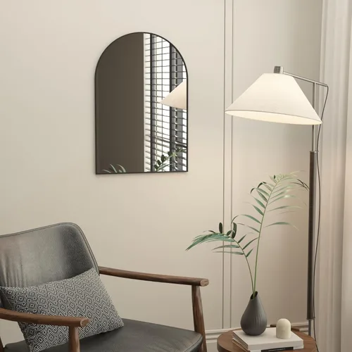 Miniatura 6 de Giftgarden - Espejo arqueado negro de 20x30 pulgadas, espejo de baño arqueado montado en la pared con marco de aluminio para tocador, polvo