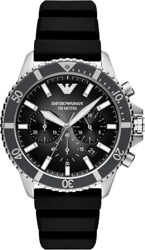 Miniatura 15 de Emporio Armani World Explorer Dive-Inspired Men's Watch with Stainless Steel, Silicone or Leather Band