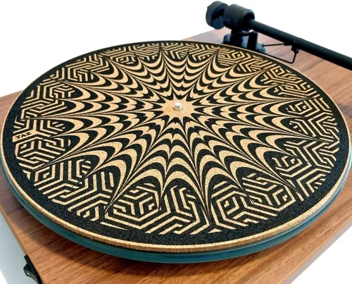 Miniatura 6 de Alfombrilla de corcho prémium para tocadiscos de corcho [0.157 in de grosor] para un mejor soporte de sonido en el tocadiscos de vinilo LP - Tapete
