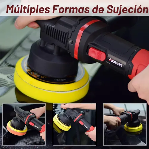 Miniatura 4 de AOBEN Pulidora de búfer para automóvil de 6 pulgadas, pulidora de doble acción, kit de pulidora de búfer aleatoria con 6 velocidades variables