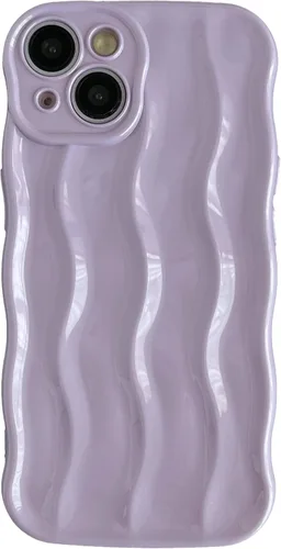 Miniatura 12 de Caseative Funda para iPhone 14, patrón de ondulación de agua, marco de onda rizada, funda suave para teléfono (verde)