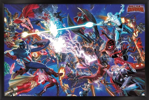 Miniatura 8 de Trends International Marvel Comics Secrets Wars - Póster de pared de batalla de 14.725 x 22.375 pulgadas, versión enmarcada de madera de granero