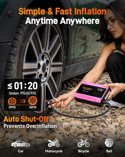 Miniatura 5 de WOLFBOX Arrancador de salto de 2000 A con compresor de aire, 37 Wh para batería de automóvil portátil (hasta motor de gas de 5 litros), paquete