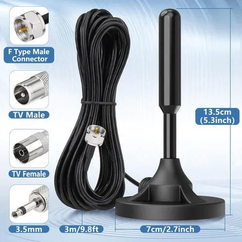 Miniatura 2 de Bingfu Antena FM de repuesto para receptor de radio estéreo para el hogar interior para Pioneer Onkyo, Yamaha, Marantz, Sherwood, radio digital HD