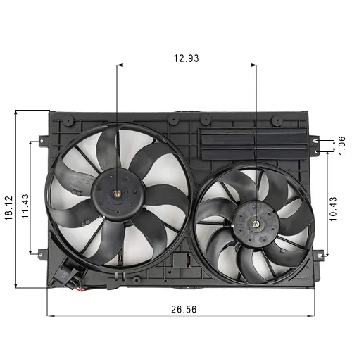 Miniatura 4 de VW102 Reemplazo de ventilador de refrigeración de doble radiador y condensador para Volkswagen Jetta 2.0L VW Tiguan para Audi A3 TT