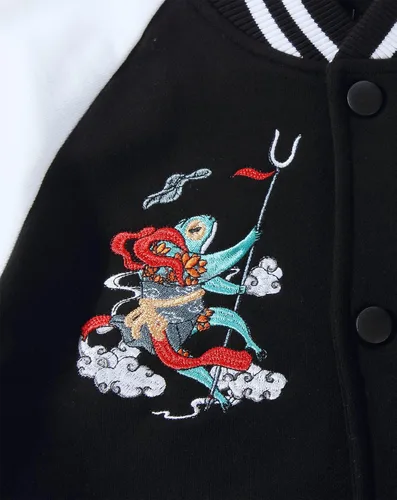 Miniatura 5 de Niepce Inc Chaqueta universitaria de béisbol bordada japonesa para hombre