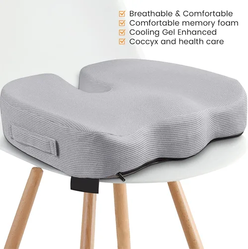 Miniatura 8 de GRAND PITSTOP Cojín de asiento de espuma viscoelástica para silla de oficina, automóvil y hogar, almohadilla ortopédica para aliviar el dolor