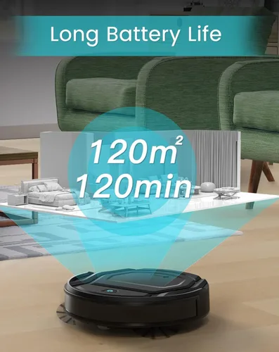 Miniatura 6 de Lefant Robot aspirador M210, tiempo de funcionamiento de 120 minutos, diseño compacto, potente succión, bajo ruido, Wi-Fi/aplicación/control de voz
